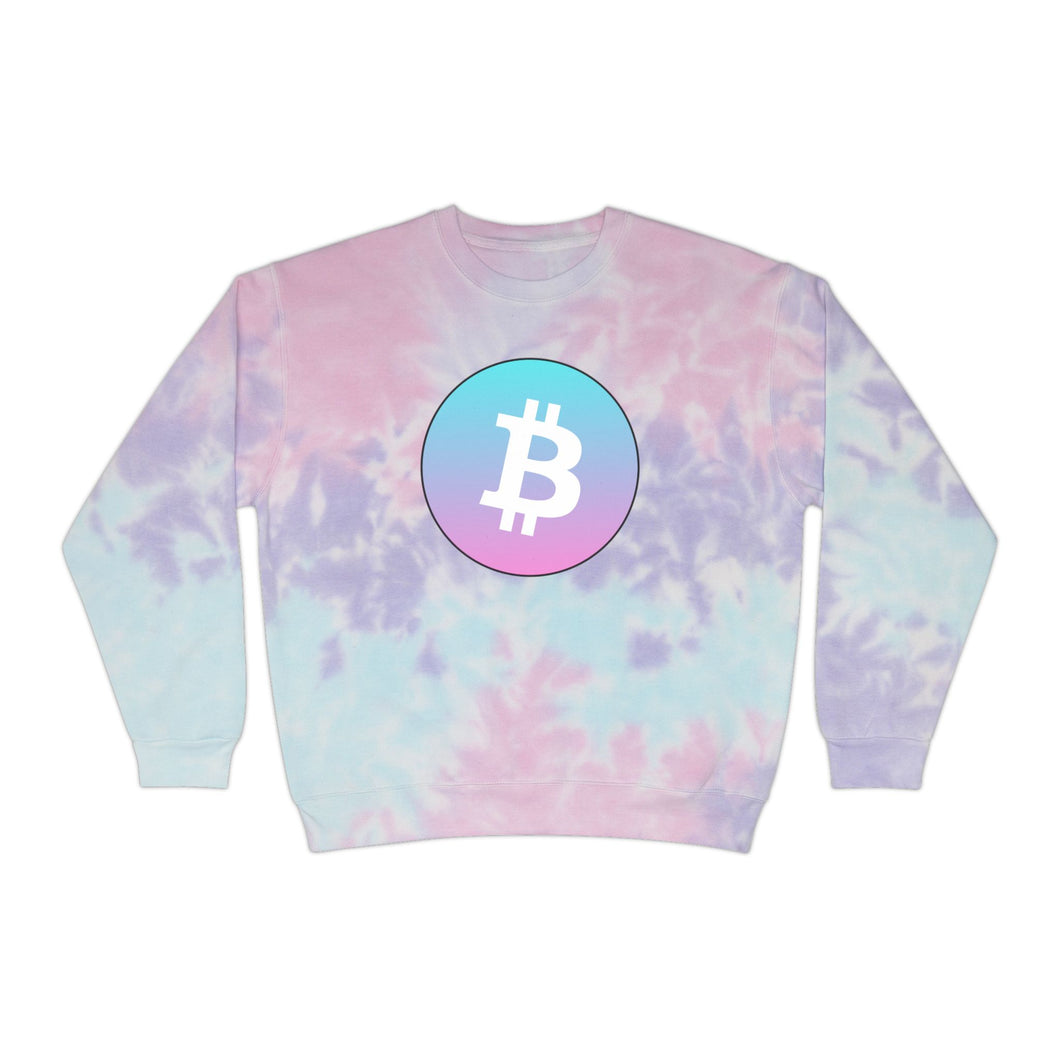 Bitcoin Cotton Candy Tie-Dye Sweatshirt