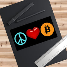 Load image into Gallery viewer, Peace Love Bitcoin Bumper Sticker
