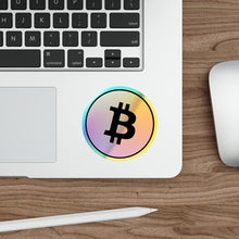 Load image into Gallery viewer, Bitcoin Holographic Die-cut Stickers
