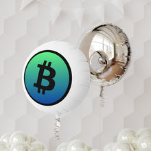 Load image into Gallery viewer, Bitcoin Green Blue Mylar Helium Balloon
