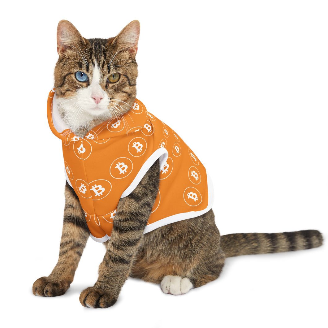 Orange Bitcoin Pet Hoodie