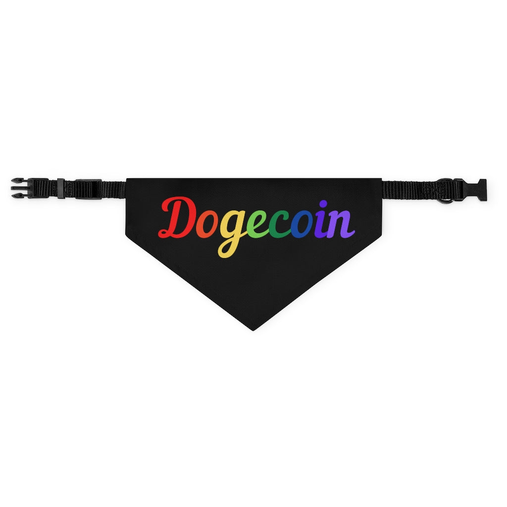 Dogecoin Rainbow Pet Bandana Collar